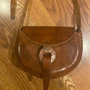 Leather crossbody saddle bag